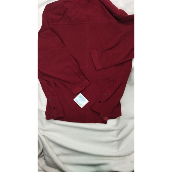 Baby and Me Burgundy Button Down Shirt Blouse Women's XL NWT with double pockets - Picture 10 of 12